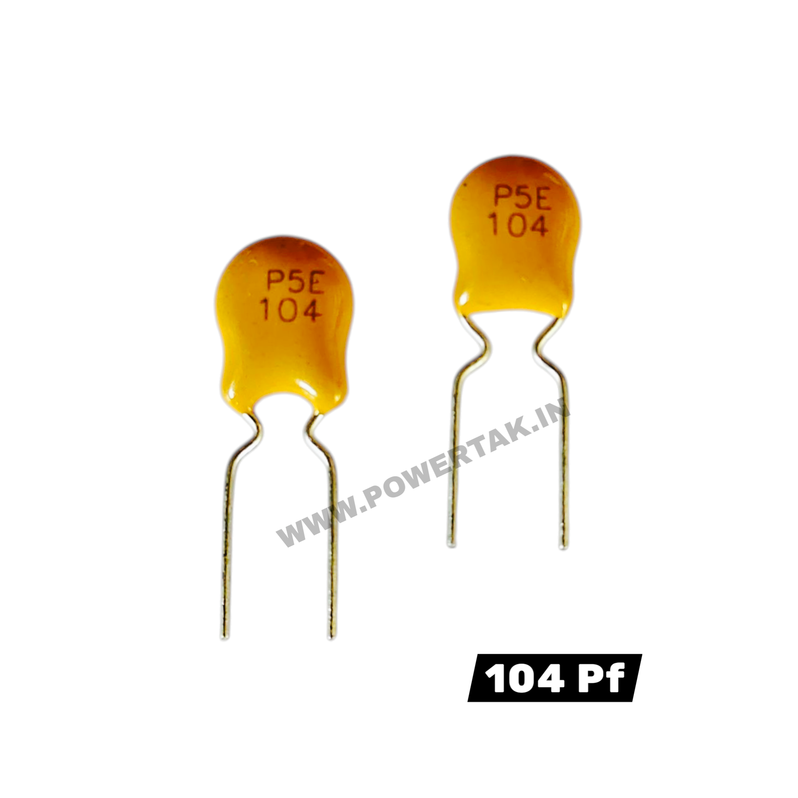 104 PF 50V BIG SIZE YELLOW COLOUR CERAMIC CAPACITOR PACK OF 50PCS